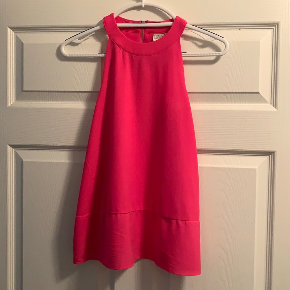 Hot pink paper crane tank. Size small